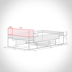 Xarxa de protecció pàdel frontal 2x14m